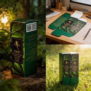 Paquete de tarjeta de nieve <span class=keywords><strong>blanca</strong></span> plegable para aceite de cabello de biotina Impresión de patrón hermoso con acabado UV de inundación de pantalla de seda - Product Image 5