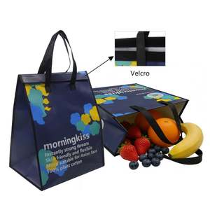 Sac isotherme de livraison de repas personnalisé avec logo, fermeture velcro, imperméable, portable, sac de courses non tissé isolé - Product Image 1