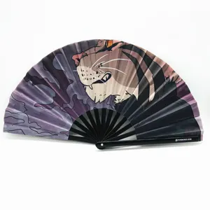 BSBH Wholesale Promotional Custom Print Folding Wooden Hand Fan Large Wood Bamboo Clack Custom Hand Fan