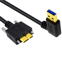 Cable DE DATOS DE cargador USB 3,0 Micro B de fábrica con soporte de bloqueo de tornillo doble sincronización de datos y cable de carga