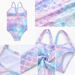 Traje de Baño Infantil Puresun con Estampado Personalizado de <span class=keywords><strong>Sirena</strong></span>, Traje de Baño de Una Pieza para Niñas - Product Image 2