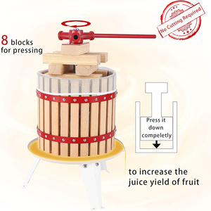 Presse à fruits 2026 <span class=keywords><strong>30L</strong></span> avec panier en bois massif, presse-fruits 6L pour la fabrication artisanale, broyeur de cidre, pommes et raisins 1,6 gallon, extracteur de jus, broyeur à vin - Product Image 6