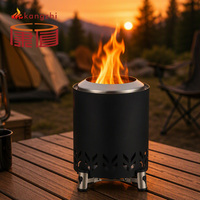Edelstahl-Feuerstelle Tragbarer Holz- und Kohleofen für Camping, Terrasse, Garten, Outdoor Tragbare Terrassenheizung