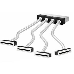Kit de conductos rectangulares flexibles de aluminio con aislamiento de 4 zonas para aire acondicionado, completo con actuador manual retráctil para el hogar - Product Image 1