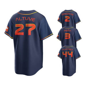 Camisetas de Béisbol Cosidas de la Ciudad Espacial <span class=keywords><strong>2022</strong></span>, Houston 27 José Altuve 44 Yordan Álvarez 2 Alex Bregman 3 Jeremy Peña - Product Image 4