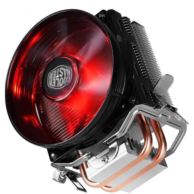 Cooler Master T20 CPU Cooler Two Heat Pipes LED Light Effect 3-Pin 95.5mm Silent Fan For Intel 775 115X AMD AM4