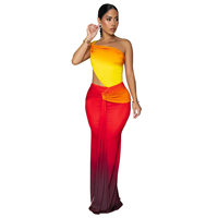Robe longue décontractée à imprimé asymétrique à une épaule, taille basse, sexy, grande taille, vente chaude pour femmes 2025