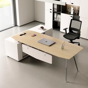 Juego de escritorio y silla de oficina moderno de lujo de gama alta con diseño modular personalizado para mesa de oficina de uso comercial - Product Image 4