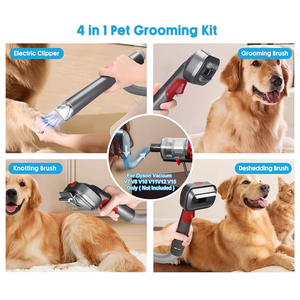 Kit de fixation de toilettage pour <span class=keywords><strong>chien</strong></span> pour aspirateur s V7 V8 V10 V11 V12 <span class=keywords><strong>V15</strong></span> Tondeuses à cheveux pour animaux de compagnie avec fixation de brosses à démêler - Product Image 3