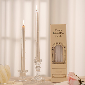 Vela de Hotel de 25 cm con Tallo Largo de Perla, Hecha a Mano, de Cera Mixta, Sin Humo, para Decoración de Mesa, Cena Romántica al Estilo Europeo - Product Image 6