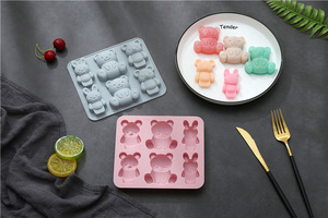 3D đáng yêu gấu hình thức bánh Khuôn <span class=keywords><strong>Silicone</strong></span> Khuôn nướng công cụ nhà bếp cho Cookie Kẹo Jelly Muffin bánh mì xà phòng - Product Image 5