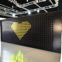 Mur de puzzle à billes bicolore avec typographie, noir et jaune, pour exposition scientifique, jeux scientifiques et jeux interactifs