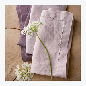 Wholesale 100% Cotton <b>Linen</b> Hemstitch <b>Table</b> <b>Cloth</b> Napkins with Elegant Border for Hotels Restaurants and Catering - Product Image 1
