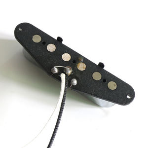 Micro de guitare vintage Alnico 2 à bobine simple pour manche, avec aimant à tige, couvercle en laiton, couleur <span class=keywords><strong>chrome</strong></span>/nickel, bobines en fibre plastique, fait main - Product Image 4