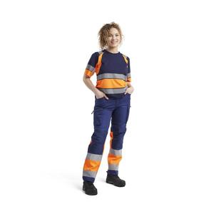BLAKLADER - 716118118953D23 Pantalón Mujer Hi-Vis con elástico Azul marino/Naranja-EAN 7330509882597 ROPA DE TRABAJO DE LA HI-VIS - Product Image 3