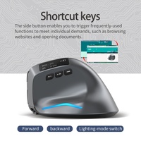 Souris sans fil verticale avec écran OLED, rétroéclairage LED USB, capteur optique rechargeable pour ordinateur portable, tablette, design ergonomique