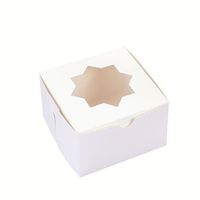 Boîtes à gâteaux personnalisées en kraft 4x4x4 pouces, en matériaux recyclés, avec pelliculage mat et gaufrage, pour l'emballage de pâtisseries et desserts (gâteaux, tartes)