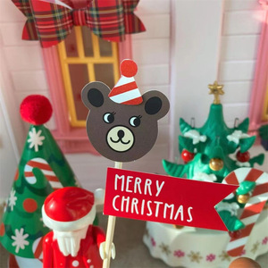 ของตกแต่งเค้กคริสต์มาสรูปหมีอะคริลิค น้ำผึ้งและรสหวาน ของตกแต่งเค้กสุขสันต์วันคริสต์มาส อุปกรณ์จัดงานปาร์ตี้วันหยุด - Product Image 2