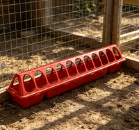 Mangeoire à bascule classique pour poussins et volailles, durable, à bords lisses, pour animaux de ferme, avec 12/18/28 ouvertures, pour grange, utilisation fiable