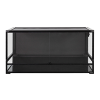 Terrarium Reptizoo 120 Gallons 4x2x2 en Verre avec Cadre en Aluminium de Haute Qualité, Durable, pour Reptiles, Serpents, Lézards, Réglable