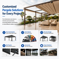 Pergola rétractable en PVC imperméable sur mesure pour hôtel, complexe hôtelier, terrasse au bord de la piscine