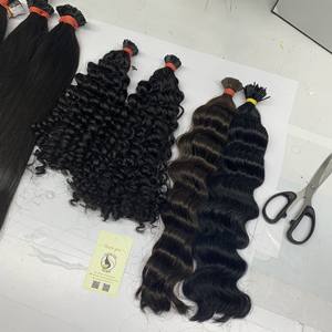 100% Extension de cheveux humains vierges Remy à cuticules alignées kératine pré-collée I-Top avec ondulations et boucles naturelles - Product Image 6