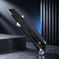 Échantillons Gratuits – Couteau Découpeur Robuste 18 mm en Alliage d'Aluminium Rétractable – Couteau Utilitaire Automatique à Bouton Poussoir