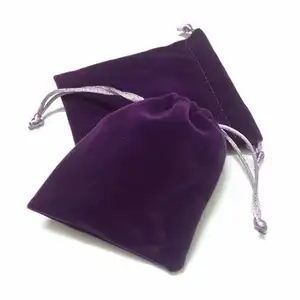 Custom Printed Fabric Jewelry Velvet Cotton Drawstring Pouch Bag Mini Polyester PU Velvet Jewelry Small Pouch Bag