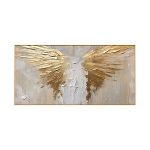 Fabbrica diretta dipinta a mano di arte astratta della tela di arte della <span class=keywords><strong>parete</strong></span> delle ali d'oro fatte a mano pittura a olio per la decorazione della <span class=keywords><strong>parete</strong></span> del salotto - Product Image 6