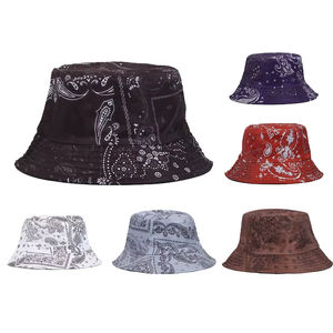 Chapeau Bob Imprimé Bandana pour Hommes et Femmes, Pliable, Anti-UV, Tendance Estivale, Motif Fleur de Cachemire, Idéal Plage et Pêche - Product Image 1