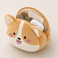 Porte-monnaie en peluche Corgi mignon, pochette douce en peluche, sac à monnaie de dessin animé, cadeau pour étudiants