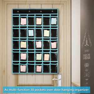 30-Pocket Foldable Classroom Organizer Square Wall Hanging <b>Storage</b> <b>Bin</b> with Sundry and Cell Phone Pockets - Product Image 6