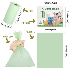 Sac à excréments 2021 biodégradables pour chiens, nouveau couleur, corbeille en maïs, déchet pour animaux domestiques, 100% - Product Image 2