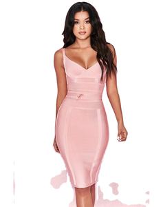 <span class=keywords><strong>Abito</strong></span> elegante da donna Sexy in puro colore con scollo a v senza maniche in vendita diretta in fabbrica con abiti Casual con cerniera - Product Image 5