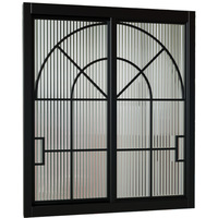 Ventana Corredera de Acero con Marco Arqueado Francés, Ventanas Arqueadas de Doble Vidrio para Dormitorio, Cocina, Habitación Resistente