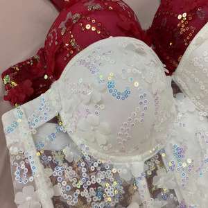 Corsé de Moda para Mujer, Estilo <span class=keywords><strong>Fiesta</strong></span>, con Lentejuelas y Encaje Floral, <span class=keywords><strong>Top</strong></span> Corsé, Korset para Mujer - Product Image 5