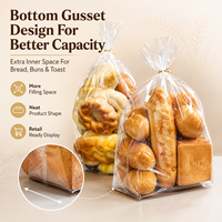 Sacs à fond plat en BOPP transparent de qualité alimentaire, micro-perforés, pour l'emballage de pains de boulangerie, vente en gros