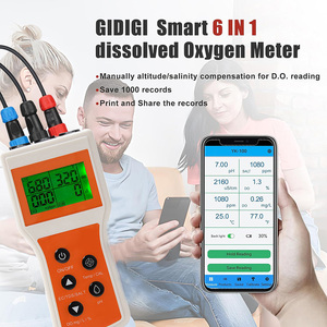 Medidor de Oxígeno Disuelto Portátil, Medidor de OD Inteligente 6 en 1, Medidor de pH, OD, Salinidad, CE, TDS para Estanques de Peces Koi, Monitor de Entorno de Acuicultura - Product Image 2