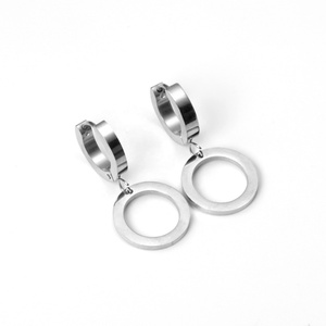 Pendientes de Aro Redondos Huecos de Acero Inoxidable con Baño de Oro de 18K, de Moda, para Mujer, Venta al por Mayor - Product Image 3