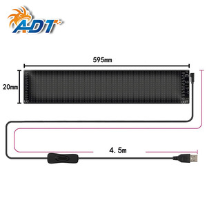 Écran matriciel LED double programmable 595 * 120 mm Pixel 1356, contrôlé par application, USB 6V, panneau LED programmable DIY, panneau LED à défilement - Product Image 5