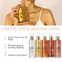Illuminateur liquide waterproof de luxe à paillettes pour le corps et le visage, huile scintillante pour le corps, marque privée