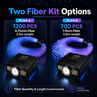 Kit de fibres optiques pour plafond étoilé RGB haute puissance 45W, solution d'éclairage en fibre PMMA avec télécommande APP