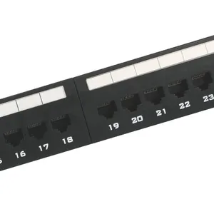 Renbao European Cat6 24 Ports Ftp Patch Panel IDC Cat5 Ftp 24 Port Lan Patch Panel For Networking Rack Cabinets
