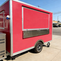 Kiosque mobile carré spacieux de 3 m avec cuisine complète et fenêtre de service pour la vente de crêpes, de hot-dogs, de snacks et de nourriture