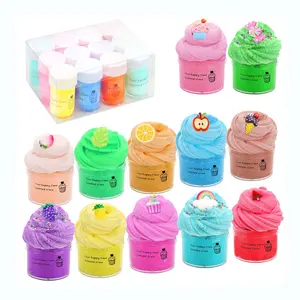 12pcs Thousand Silk DIY Slime Set Fluffy Fruit Scent Rainbow Slime Kit Children's Toys AMZ Hot Factory Direct Sales