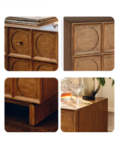 Mueble de Salón <span class=keywords><strong>Murad</strong></span>, Aparador de Almacenamiento, Roble Blanco Usado, Diseño Premium, Duradero, Estilo Vintage Francés Wabi-sabi - Product Image 6