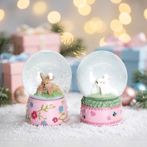Nordic Luxury Crystal Custom <strong>Snow</strong> <strong>Globe</strong> Musical Rotating Resin Base for Elegant Holiday Home Tabletop Decor - Product Image 2