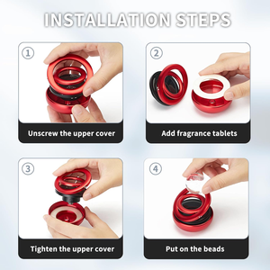 Diffuseur d'arômes de voiture <span class=keywords><strong>solaire</strong></span> suspendu de luxe moderne, fonction rotative, design planétaire, matériau en alliage, parfum longue durée, gel parfumé - Product Image 5