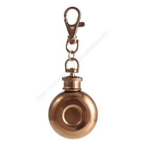 Bouteilles de whisky portables de voyage H297 de 1 oz en gros, mini-bouteilles de vin rondes de poche, gourde de hanche en acier inoxydable 304 de qualité alimentaire - Product Image 5