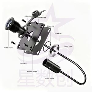 Mini module de câblage, connecteur d'alimentation femelle DC 5521, prise en aluminium intégrée pour connexion par câble réseau - Product Image 2